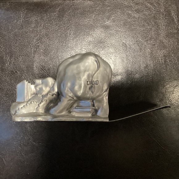 Vintage 1993 Seagull Canada Pewter Giraffe and Elephant Bookends 5.25” tall - Picture 8 of 10